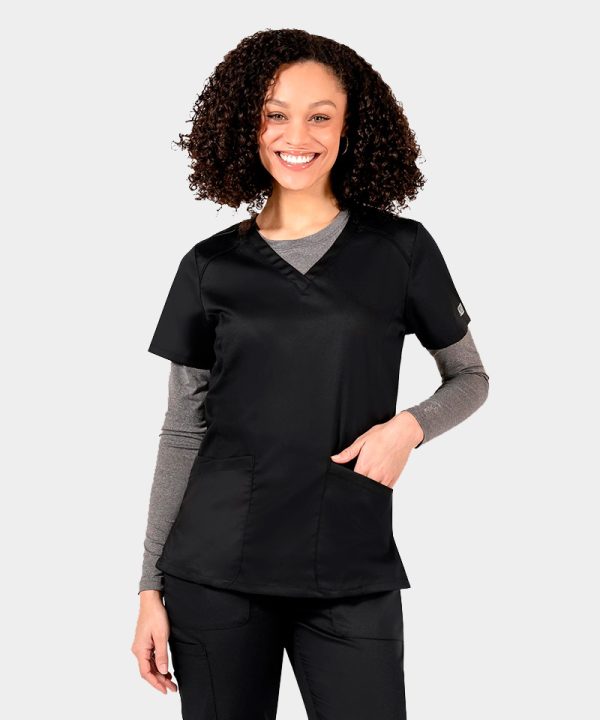 Women's V-Neck Top | 2801 - Black, LG