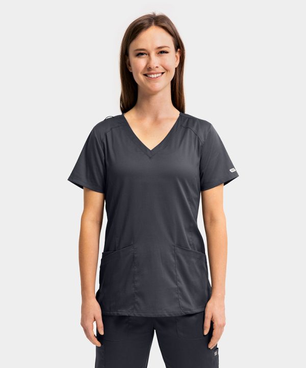 Women's V-Neck Top | 2801 - Pewter, 2XL