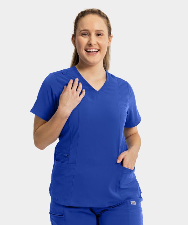 Women's Double Pocket V-Neck Top | 181003