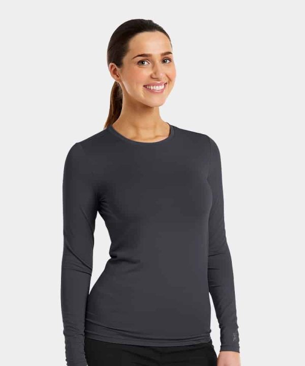Women's Long Sleeve Underscrub Tee | 4800 - Pewter, SM