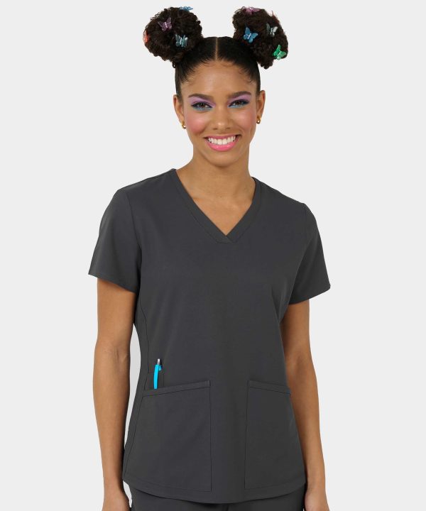 Focus V-Neck Top | 1165 - Pewter, XXS
