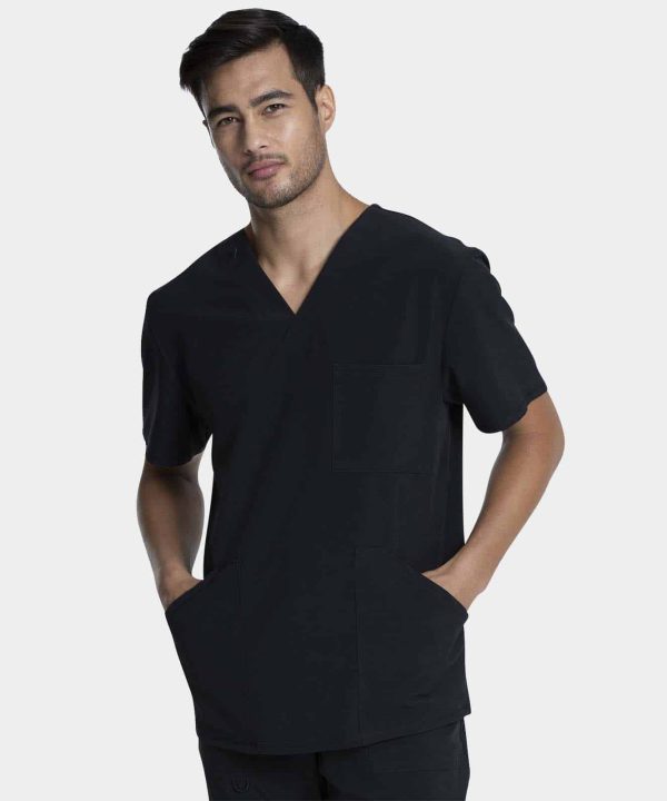 Men's V-Neck Top | CKA686 - Black, XS