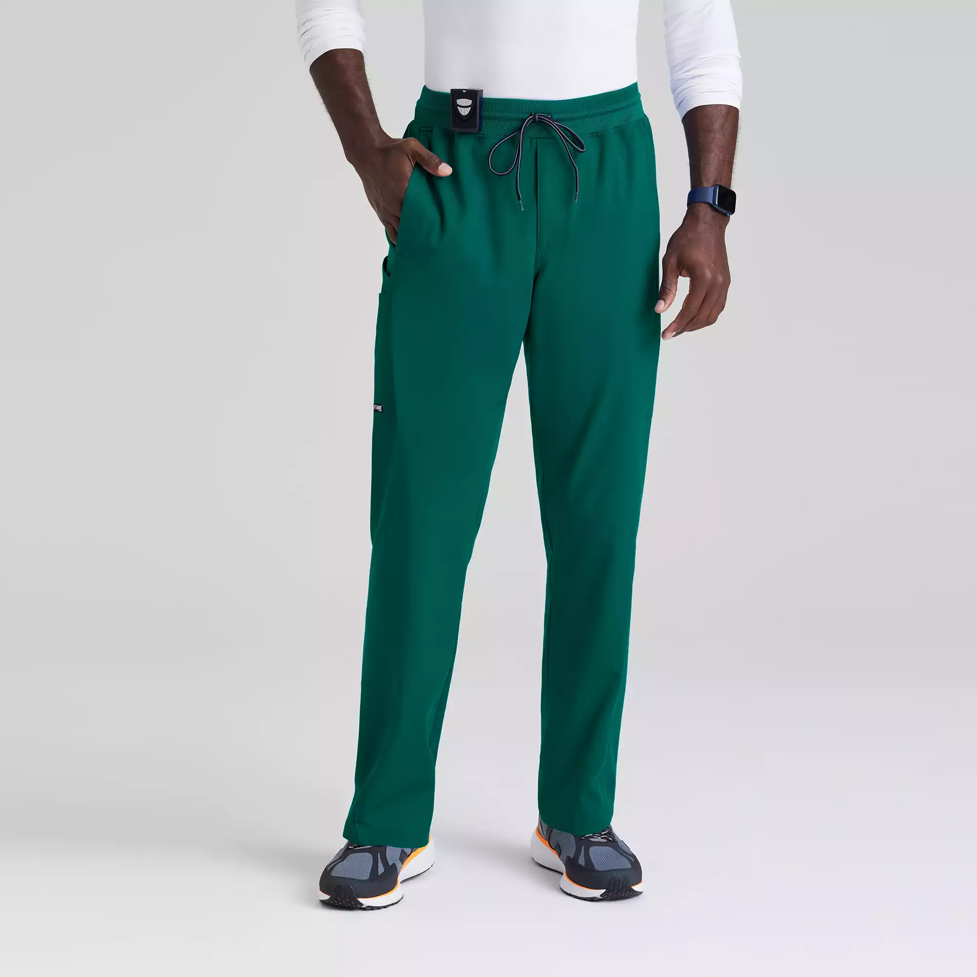 Greys-Anatomy-Spandex-Stretch-Mens-6-Pocket-Straight-Pant-GRSP617-Hunter-Green-01.webp