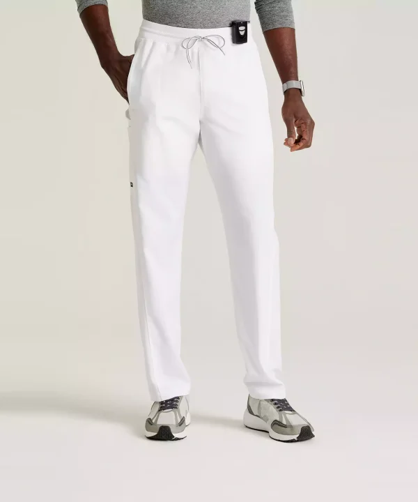 Grey's Anatomy Spandex Stretch Men's 6 Pocket Straight Pant | GRSP617 - White, XS