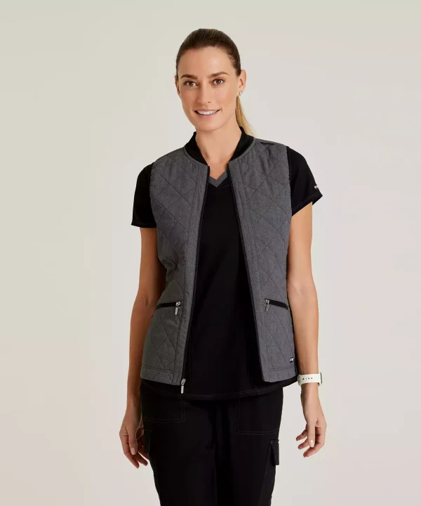 Grey's Anatomy Spandex Stretch Women's 2 Pocket Two-Toned Quilted Vest | GRSV845