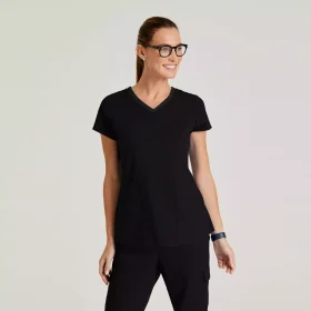 Nurse Dress Uniform Grey's Anatomy Spandex Stretch Women's 4 Pocket  Two-Toned V-neck Top | GRST194 | American Discount Uniform