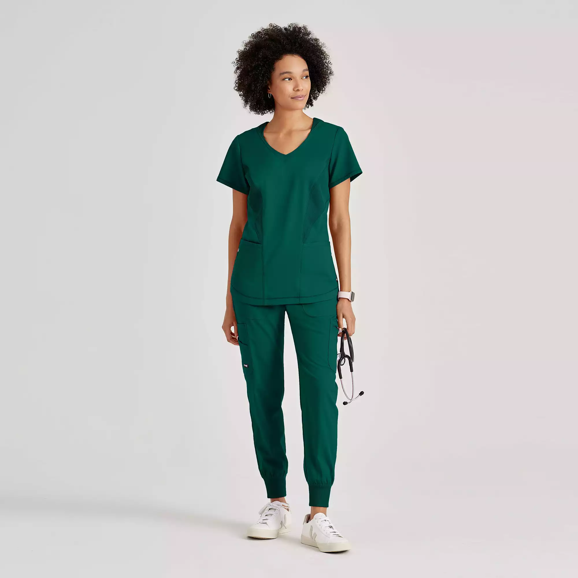 Womens-Sport-Neck-Scrub-Top-GRST124-Hunter-Green-03.webp