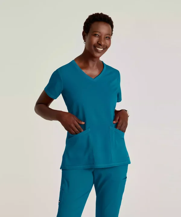 Women's V-Neck Antimicrobial Scrub Top | GRST045