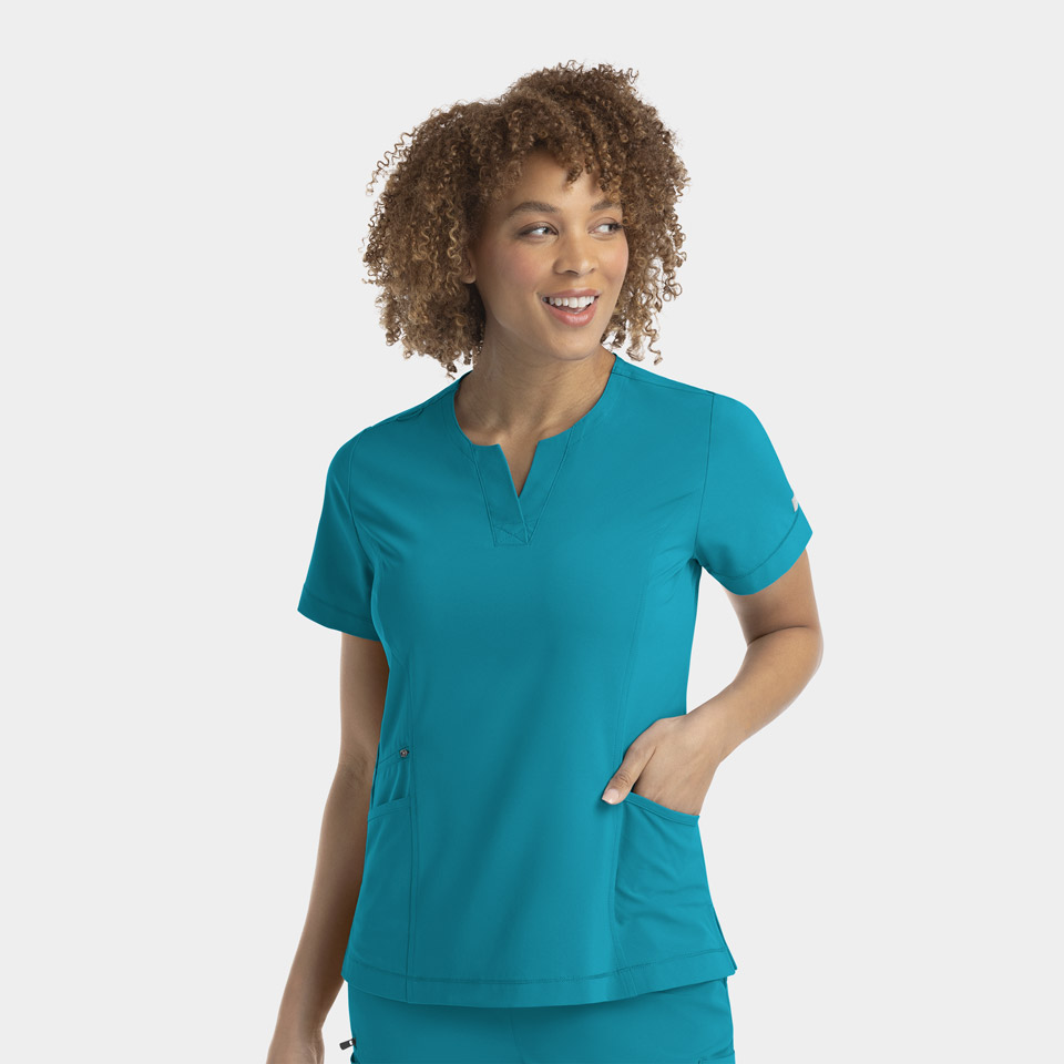Women's Notched Neck Top | 4802 1 Women's Notched Neck Top | 4802 - Image 1